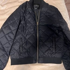 Black outerwear quilted coat